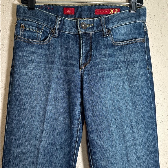 X2 Quality Denim Low Rise Dark Wash Wide Flare Leg Jeans Womens Size 2 R - Picture 3 of 16
